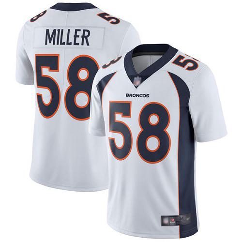 Men Denver Broncos #58 Von Miller White Vapor Untouchable Limited Player Football NFL Jersey->women nfl jersey->Women Jersey